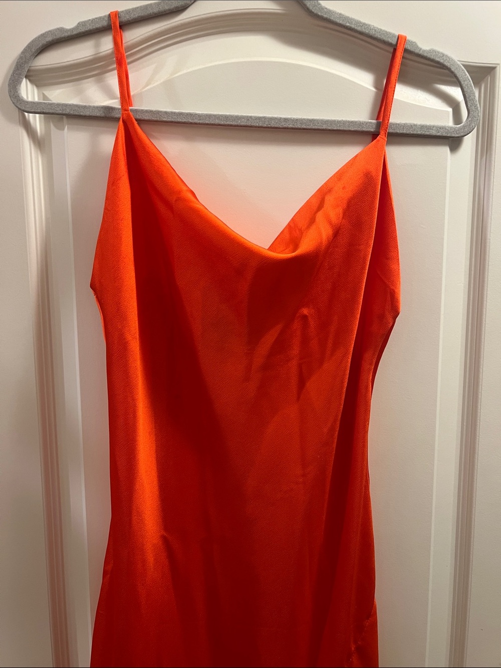 Slip Maxi Dress in Bright Orange
